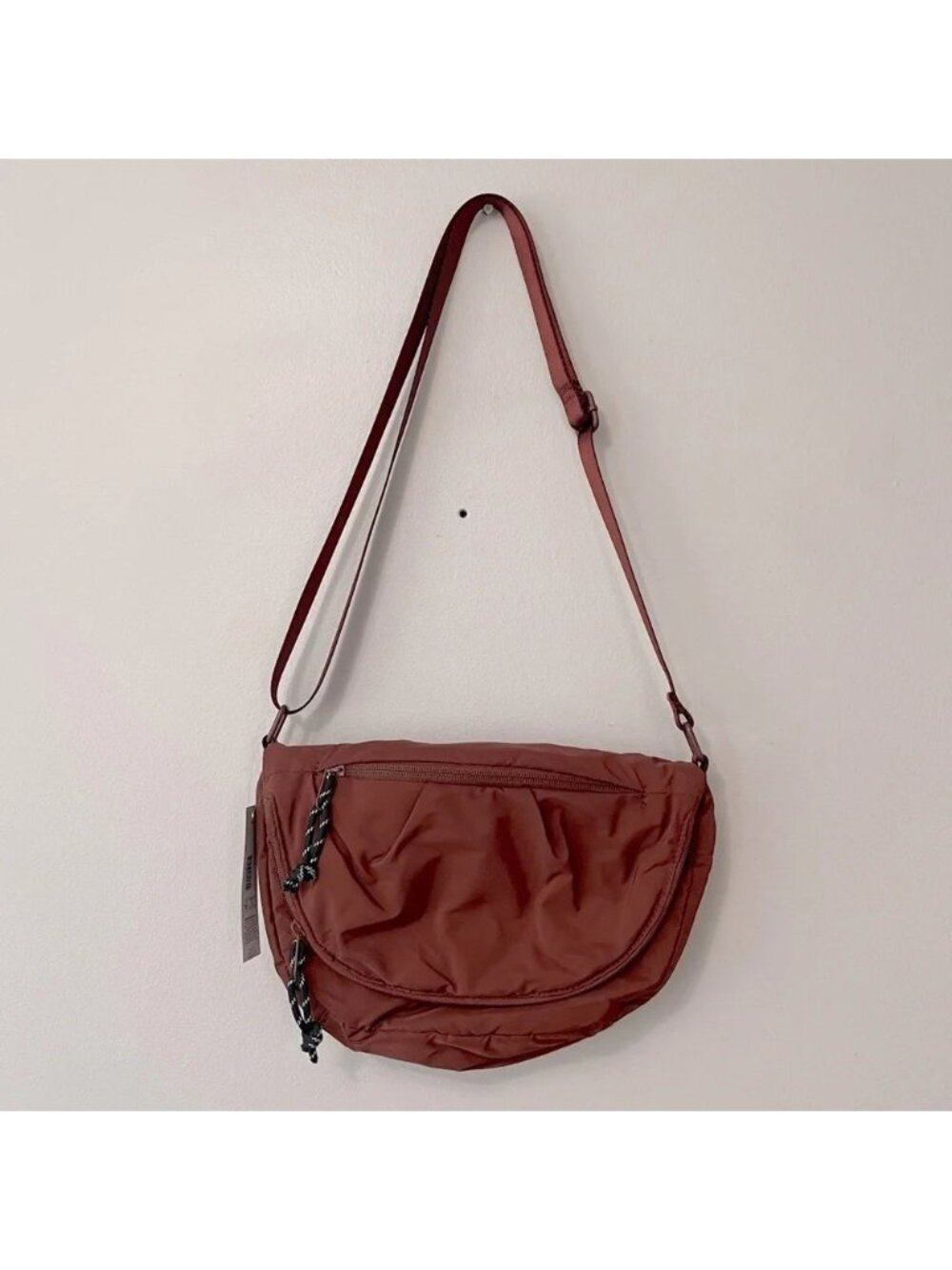 NEW No Boundaries Brown Nylon Crossbody Sling Bag